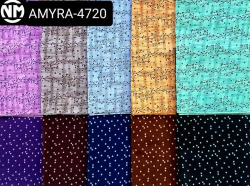 Amyra kitkat Cotton Nighty Cut Piece Fabric 
