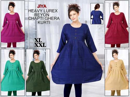 Jiya Rayon Heavy Lurex Kurti  by neelam mills india