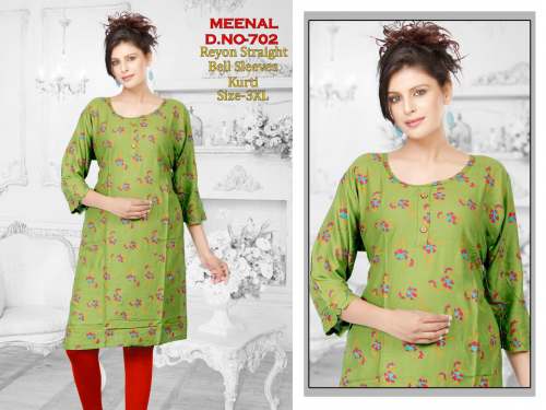 Meenal Rayon Straight Cut Kurti  by neelam mills india