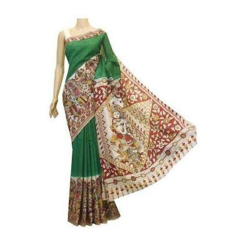 Modern Green Kalamkari Georgette saree by Shri Balaji Srinivasa Sarees