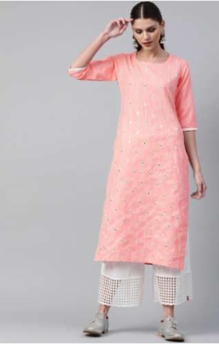 Get Peach Work Kurti By Libas At Online Price
