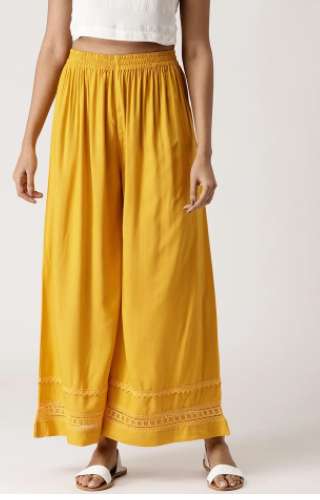 Yellow Rayon Palazzo By Libas Brand by Libas