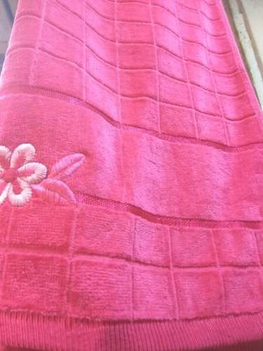 Flower Work Bath Towel  by Gupta Textile
