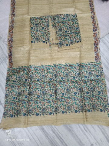 Pure Tussar Ghicha Silk Printed Mekhla Set  by handloom plus