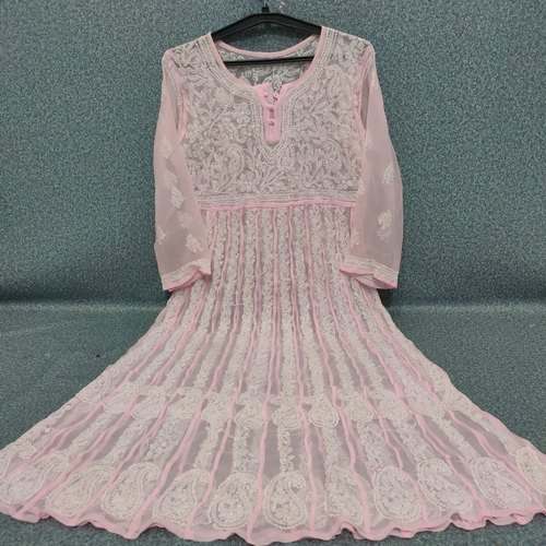 Light Pink Lucknowi Chikan Kurti 