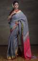 pure-handloom-linen-saree-in-grey-and-red