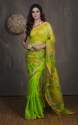 resham-jamdani-saree-in-parrot-green