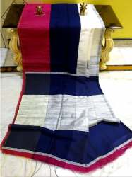 Tussar Matka Silk Saree in Magenta