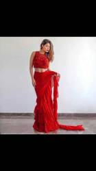 fancy ruffle sarees