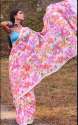 delightful floral printed Platinum Chiffon saree