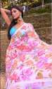 delightful floral printed Platinum Chiffon saree thumb 1
