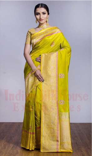 Designer Wedding Wear Katan Silk Sarees