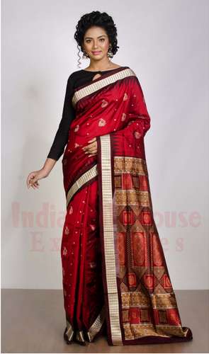 Fancy Designer Maroon Colour Bomkai Sarees