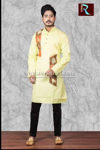 Exclusive Cotton Painting Fabric Men Kurta by Rapurna s boutique