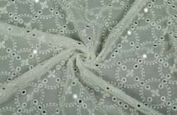 Fancy Georgette Mirror Work Fabric