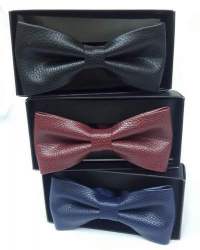 Leather bow tie