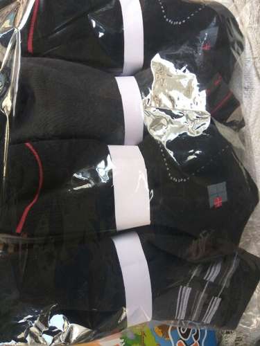 black plain socks by Om Sai Hosiery