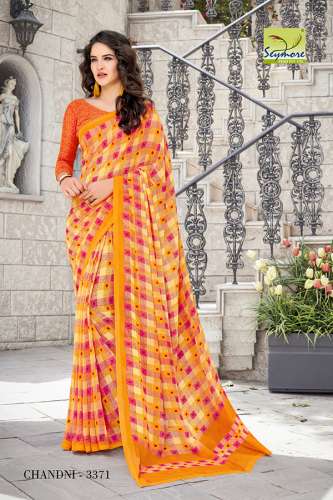 beautiful Georgette Printed Saree by Seymore Print Pvt Ltd