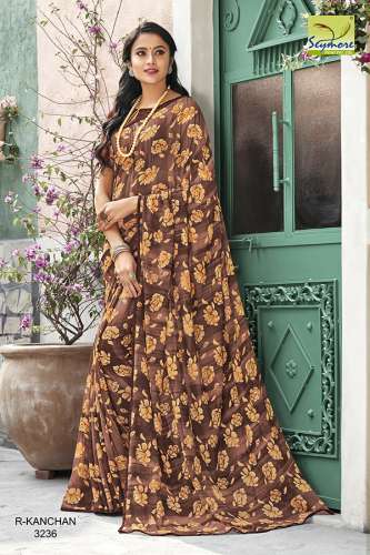 Printed fancy saree by Seymore Print Pvt Ltd