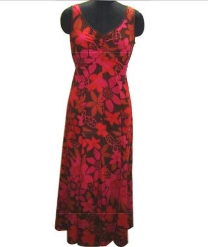 New Red Floral V Neck Long Dress by Nidhi Design