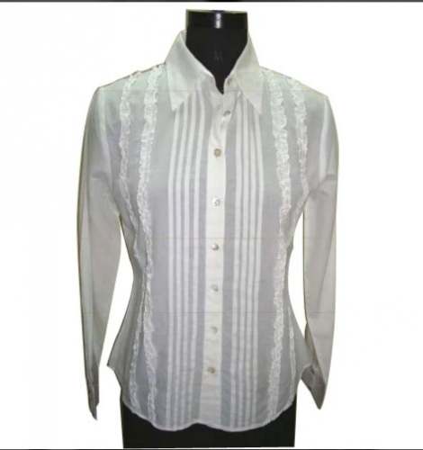 White Full Sleeve Shirt For Wholesale by Nidhi Design