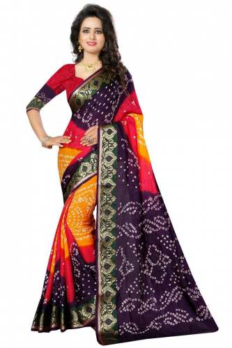 Bandhani Printed Bhagalpuri Saree by Gopi Fashion