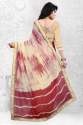 Cream & Red Colored Najneen & Georgette Saree. thumb 2