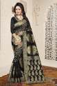Gopi Fashion Black Colored Banarasi Silk Saree.
