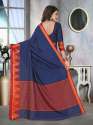 Gopi Fashion Navy Blue Colored Cotton Jute Saree. thumb 1