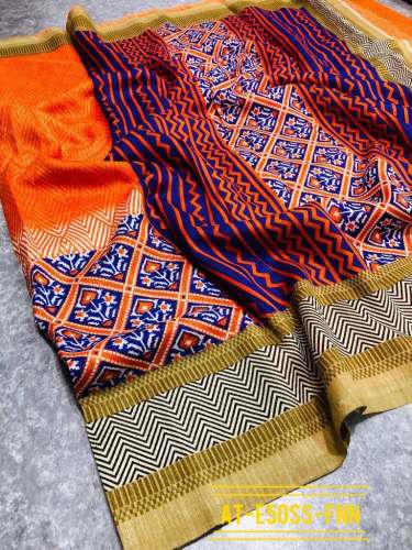 printed Saree with fully printed blouse~  