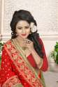Red Colored Georgette Saree. thumb 4