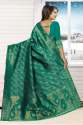 Teal Green Colored Kanjivaram Silk Saree. thumb 2