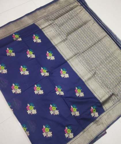 Flower Print Cotton Silk Sarees-1
