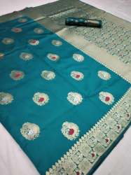 Womens Peacock Banarasi Silk Sarees 