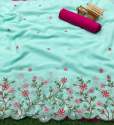New Arrival Georgette Multi Embroidery Work Saree
