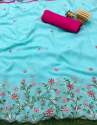 New Arrival Georgette Multi Embroidery Work Saree thumb 1