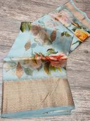 Kaduwa Kora Organza Floral Digital Print Saree