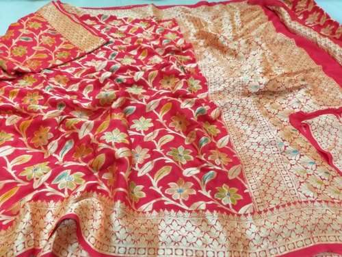 Banarasi Khadi Georgette Saree by Al Manzoor fabrics