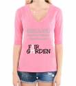 Ladies Cotton Pink V-Neck T shirts