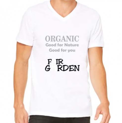 Men Cotton White V Neck T-Shirts by Fair Garden