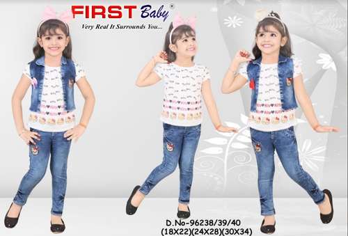 Western Top and jeans for kids girls  by JSM Creation