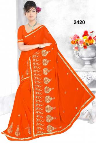 KESHAV MADHAV FASHION Fancy embroidery work saree