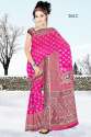 printed saree pink colour