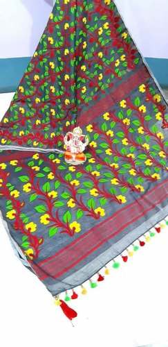 Cotton Silk Embroidery Jamdani Saree