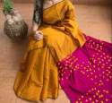 Cotton Silk Pompom Handloom Saree thumb 3