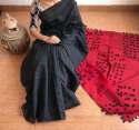 Cotton Silk Pompom Handloom Saree thumb 5