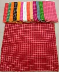 Check Dupatta With Gold Zari Thread