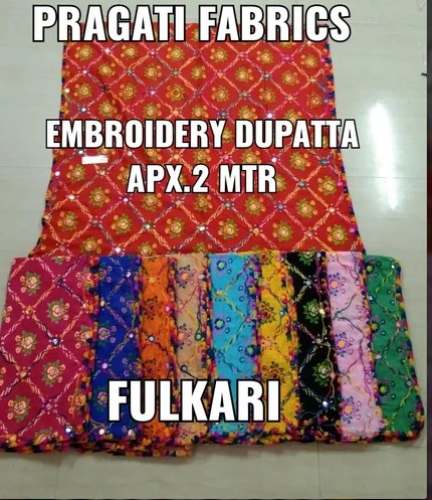 Traditional Phulkari Dupatta  by Pragati Fabrics Pvt Ltd