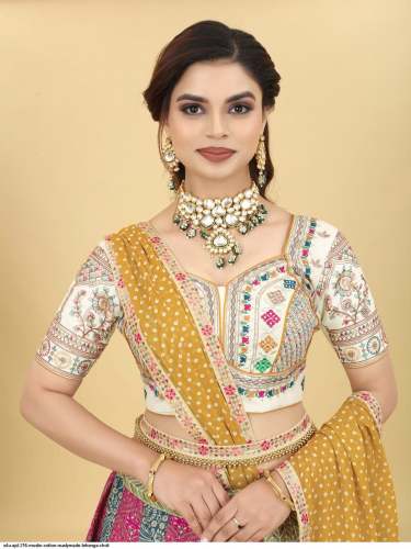 S4U AJD 216 MUSLIN COTTON READYMADE LEHENGA CHOLI by shiv fashion