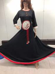 Designer Rayon Gown With Embroidery Work